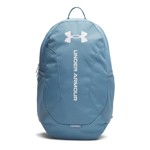 Limitiertes Angebot: Under Armour Unisex Hustle Lite Backpack, strapazierfähiger Sportrucksack mit verschiedenen Fächern, wasserabweisende Sporttasche mit 2 Flaschenhaltern,Blue Smoke / / White,OSFM von 25.99 EUR auf 25.99 EUR (Spare 0%)