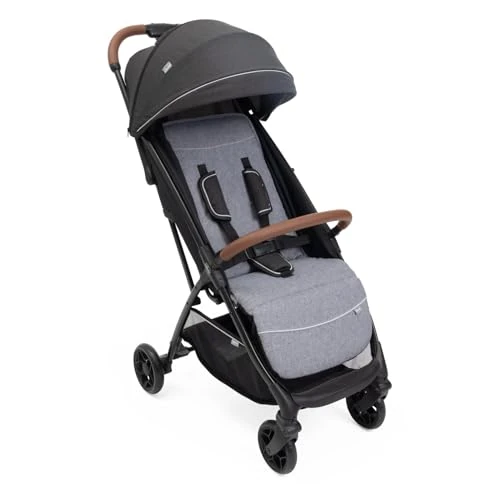Chicco Glee, Carrito Bebé 0+ Meses-22 Kg, con Cierre Automático y Compacto, Capota Extensible con Tratamiento UV50+ Antilluvia, Respaldo Reclinable y Ajustable y Reposapiés, Gris