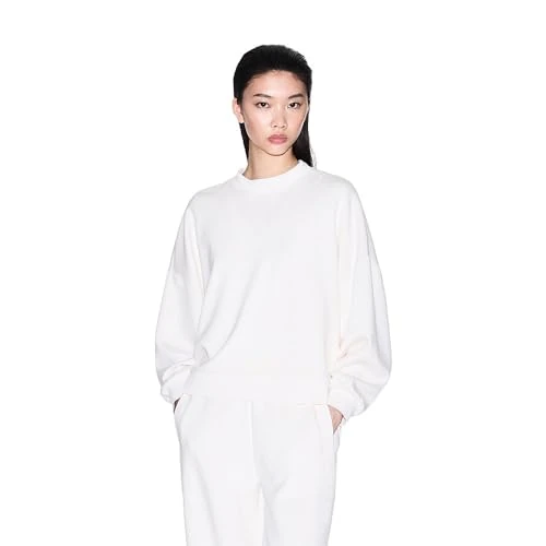 Limited-time offer: Armani Exchange Women's Cuffed Sleeve Logo Lettering Relaxed Fit, Sweatshirt, White, M, ISO, M from 46.75 GBP to 46.75 GBP (save 0%)