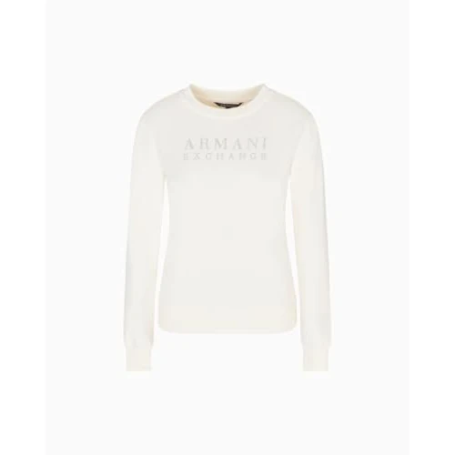 Limited offer: Armani Exchange womens Rhinestone Logo Crewneck from 120.00 EUR to 63.10 EUR (save 47%)