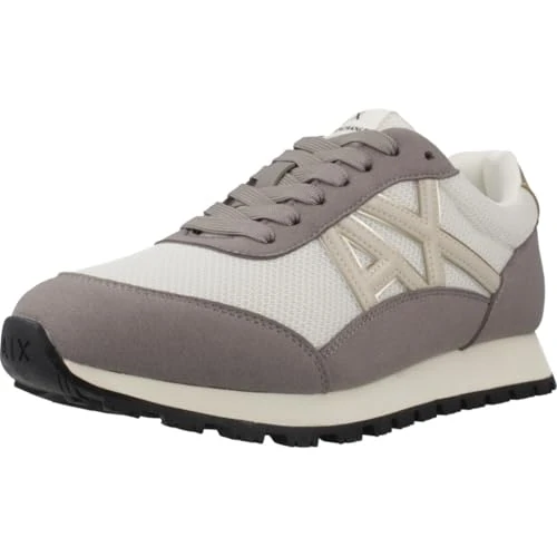 Armani Exchange Essential, Drop, Microsuede Details Sneakersy damskie, Brown Bass Off, 35.5 EU