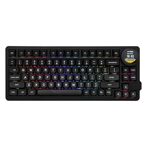 Beperkte aanbieding: MechLands Feker K75 Lite Gasket Mechanical Keyboard met scherm en knop, Hot Swappable Creamy Keyboard, USB-C/BT5.0/2.4G Wireless Gaming toetsenbord met 5000mAh batterij, RGB voor Win/Mac (zwart) van 83.99 EUR naar 83.99 EUR (besparing 0%)