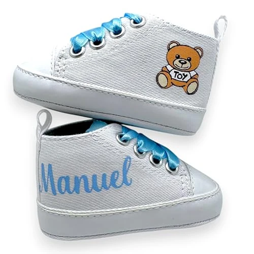 Offerta a tempo: LulluLab Scarpine Neonato personalizzate con nome, primi passi, ottima idea regalo. (Toy 0-3 mesi) - 0% da 15.60 € a 15.60 €