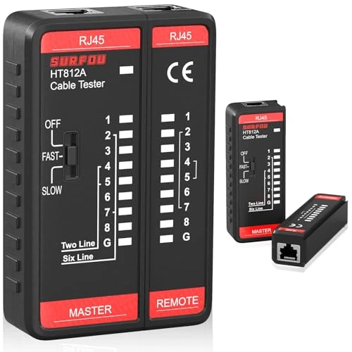 Limitiertes Angebot: SURFOU Lan Tester Netzwerk Kabeltester, Rj45 Netzwerktester Für Cat7 Cat6 Cat Kabel, Netzwerkkabel Kabelprüfer Ethernet Network Cable Testgerät, Netzwerkkabeltester Internet Lan-kabel Prüfgerät von 7.99 EUR auf 7.99 EUR (Spare 0%)