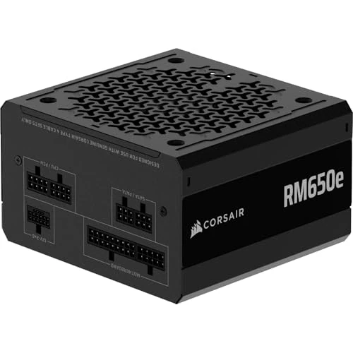 Offre limitée : CORSAIR RM650e (2025) Alimentation ATX entièrement modulaire et silencieuse avec câble 12V-2x6 - Compatible ATX 3.1 et PCIe 5.1, efficacité Cybenetics Gold, condensateurs résistant à 105°C - Noir de 89.90 € à 83.90 € (7% de remise)