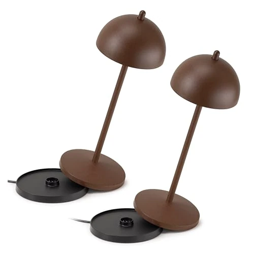 Limited offer: LA VILLE LUMIÈRE LVL Set of 2 EvaG Wireless Table Lamps - LED Touch Dimmable Lamp for Indoor/Outdoor Use IP65 - Light Temperature from 2200 to 3000 K, Long Service Life, Aluminium, Corten from 114.80 EUR to 114.80 EUR (save 0%)