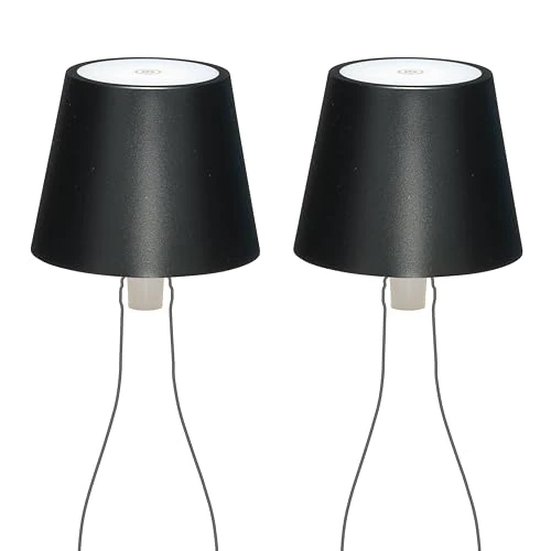 Limited-time offer: LA VILLE LUMIÈRE Set of 2 MarieB LED Wireless Lamps, Rechargeable and Dimmable, Abat-Jour for Indoor/Outdoor Use, 48 Hours Battery Life, 3 Light Temperatures, Aluminium, LVL (Metallic Black) from 81.83 £ to 10.57 £ (save 87.08%)