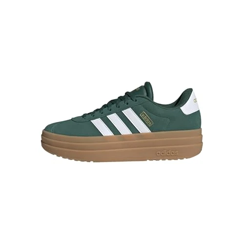 adidas Women's VL Court Bold Shoes, Collegiate Green/Cloud White/Gold Metallic, 6 UK