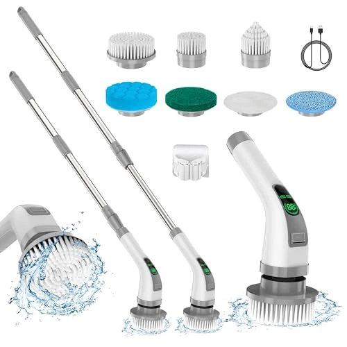 Limited-time offer: Electric Spin Scrubber, 2025 Upgrade 7 in 1 Electric Cleaning Brush,360RPM Powerful Cleaning, 1.5H Bathroom Scrubber Dual Speed with Extension Arm for Kitchen, Car, Tile, Wall, Floor, Shower from 19.90 GBP to 16.91 GBP (save 15%)