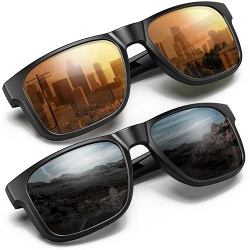 Tijdelijke aanbieding: Gepolariseerde zonnebril voor dames en heren | UV400-bescherming lichtgewicht vierkant frame | autorijden, fietsen, outdoor van 16.99 EUR naar 13.83 EUR (korting 19%)