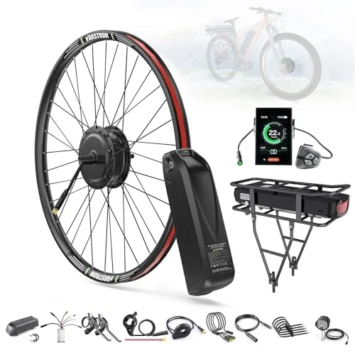 BAFANG Kit de Conversión para Bicicleta Eléctrica 500W Rueda Delantera - Motor de Buje Delantero 48V para Ruedas 20" 26" 27.5" 28" 29" 700C con Batería Opcional, Pantalla LCD y Sensor Pas