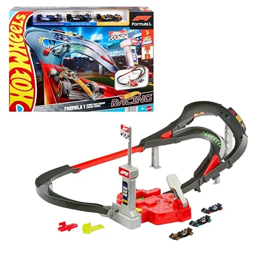 Zeitlich begrenztes Angebot: Hot Wheels Racing Formel 1 Sprint-Rennstrecken-Set und 3 Autos von 49.99 € auf 32.48 € (35% Rabatt)