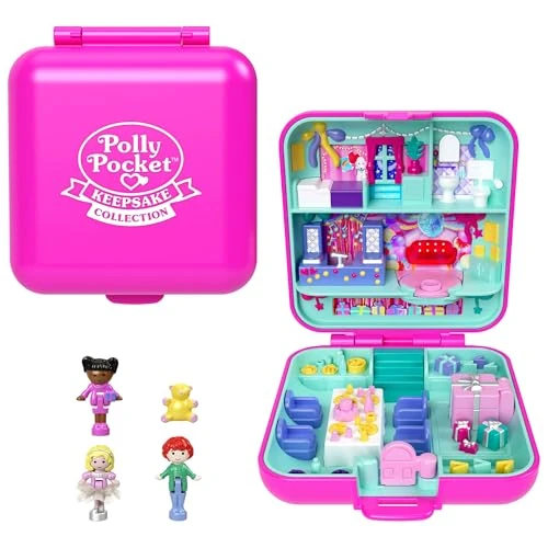 Offre limitee: Polly Pocket Coffret Emblématique 80ème Anniversaire de Mattel, Coffret Maison avec 3 poupées, Un Animal de Compagnie et Une Jupe, mobilier sur Le thème des fêtes, JGK22 de 52.92 EUR a 52.92 EUR (economie 0%)