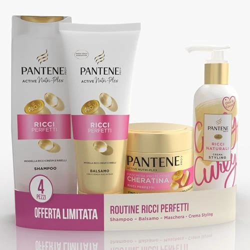 Pantene Set de regalo perfecto: champú de 250 ml, acondicionador de 200 ml, máscara de 300 ml, crema de peinado de 235 ml