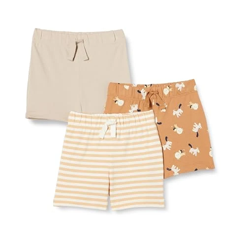 Offerta a tempo: Amazon Essentials Pantaloncini Senza Chiusura in Cotone Unisex Bimbi, Pacco da 3, Grigio Talpa/Lion E Pony/Righe, 3-6 mesi - 0.00% da 14.10 € a 14.10 €