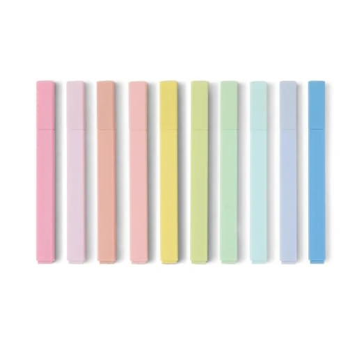 Offerta a tempo: Amazon Basics evidenziatori dai pastello con punta a scalpello e con inchiostro senza sbavature adatto anche per la Bibbia, confezione da 10, Assortito - 24% da 8.04 € a 6.10 €
