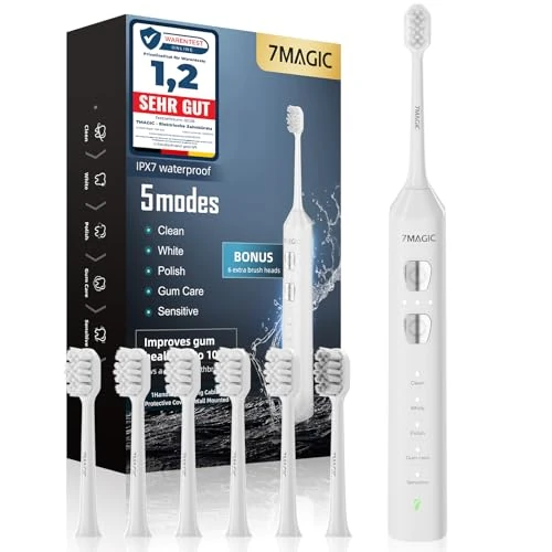 Oferta limitada: Cepillo Electrico, Cepillo de Dientes Eléctrico, Cepillos de Dientes Eléctricos Sónicos, Cepillo de Dientes Eléctrico Ultrasónico - 3 Intensidades, 5 Modos, 40000VPM, IPX7, Autonomía 180 Días, Blanco de 29.99 € a 28.49 € (ahorro 5%)