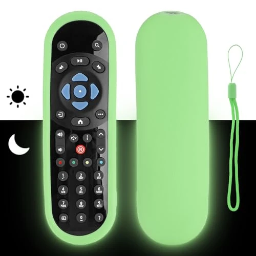Housse de Télécommande en Silicone Coque Protection Compatible avec Sky Q TV Box Télécommande Couverture Antichoc Avec Vert Fluorescent et Lanière