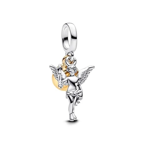 Offerta a tempo: PANDORA Moments 763663C00 - Ciondolo a forma di Cupido in argento sterling con lega di metallo dorata, compatibile con Moments e ME - 0% da 24.70 € a 24.70 €