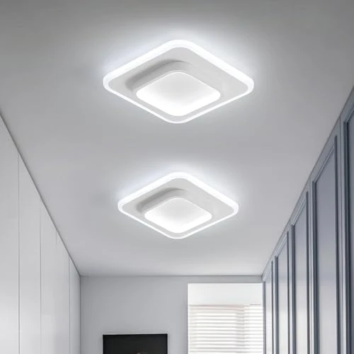 Tijdelijke aanbieding: DELIPOP Modern LED Plafond Licht, 24W Wit Vierkante Vorm Acryl Plafond Licht 24cm voor Hal Eetkamer Balkon, Koel Wit 6500K van 28.90 € naar 28.90 € (0.00% korting)