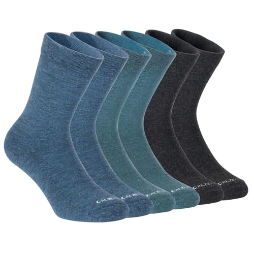 Begrenztes Angebot: CALZITALY 3 Paar von Socken aus Merinowolle mit Zickzack Muster | Bordeaux, Grün, Blau | 35/38, 39/42, 43/46 | Made in Italy von 26.95 EUR auf 26.95 EUR (Rabatt 0%)