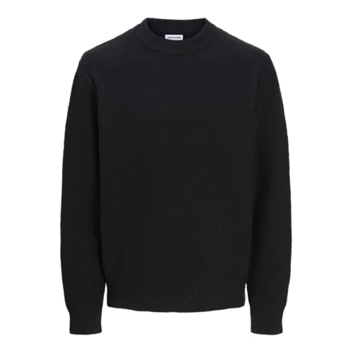 JACK & JONES Men's Jjspence Knit Crew Neck, Black, M