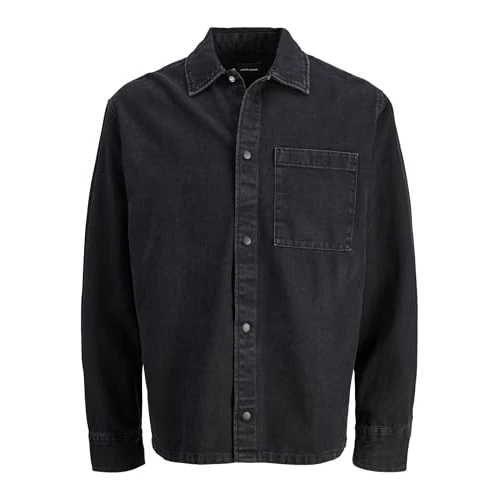 JACK & JONES Jjzac Denim Overshirt Ls, Jean Noir, S Hommes