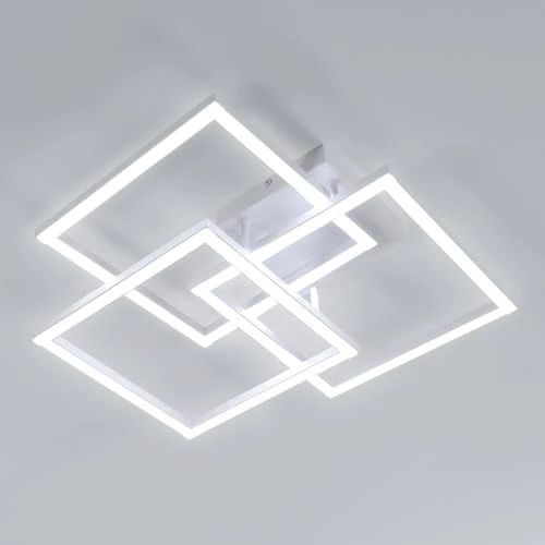 Limited offer: DELIPOP LED Ceiling Light, 40W Modern Square Ceiling Light, White Acrylic Chandelier for Living Room Bedroom Kitchen Office, Cool White 6500K from 59.99 EUR to 45.43 EUR (save 24%)