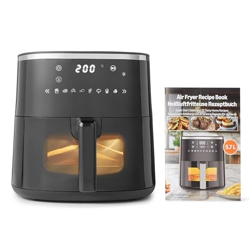 Offerta a tempo: Amazon Basics - Friggitrice ad Aria 5,7L, con Finestra Trasparente, 8 Menu Preimpostati, 1750W, Nero - 15% da 55.64 € a 47.29 €
