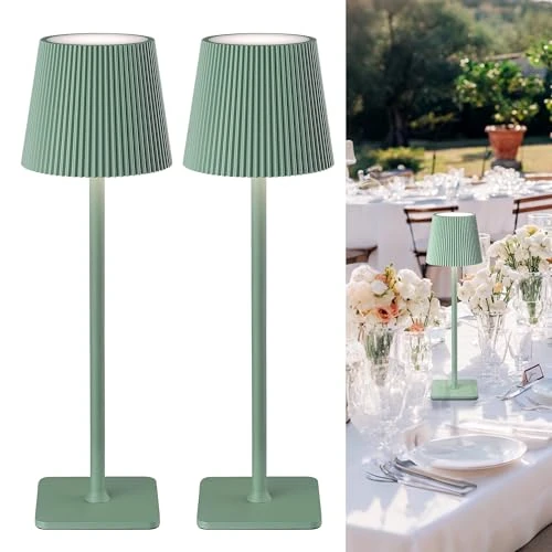 Oferta limitada: LuminexDesigns Pack de 2 Lámparas de Mesa LED Inalámbricas con Control Táctil - Batería de 5200mAh Regulable, 3 Temperaturas de Color, IP44 Impermeable - Ideal para Uso Interior y Exterior, Verde de 59.99 € a 59.99 € (ahorro 0.00%)