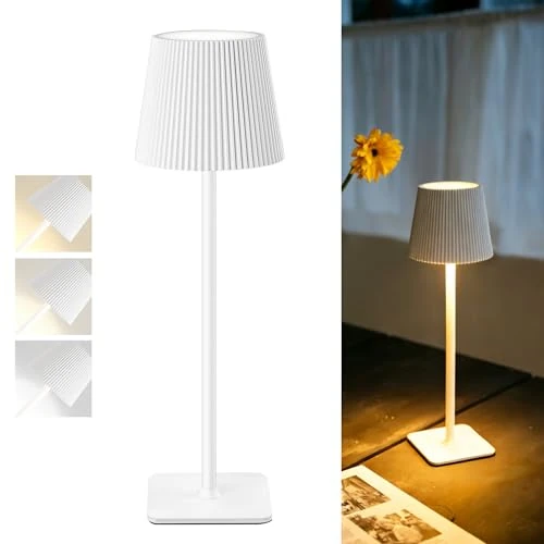 Offerta a tempo: LuminexDesigns Lampada da Tavolo LED Senza Fili con Controllo Touch – Lampada Ricaricabile da 5200mAh Dimmerabile, IP54 Resistente all’Acqua – Perfetta per Interni ed Esterni, Bianco - 46% da 34.99 € a 18.87 €