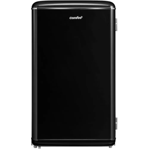COMFEE' Under-Floor Refrigerator, 93L, Retro Freestanding, Adjustable Thermostats, LED Light, Black