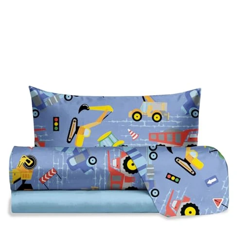 Offerta a tempo: hermet Jolly, Set Lenzuola Letto Singolo Trattori, 100% Cotone, Lenzuolo Sopra + Lenzuolo con Angoli + Federa, Completo Letto Fantasia Cameretta - 23% da 30.09 € a 23.28 €