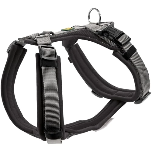 Offerta a tempo: Hunter Imbracatura per cani Maldon UP, colore: nero/grigio, morbida imbottitura e confortevole, altamente riflettente grazie alla Scotchlite 3M, regolabile in 4 posizioni, con manico imbottito (da S-M - 35% da 15.70 € a 10.13 €