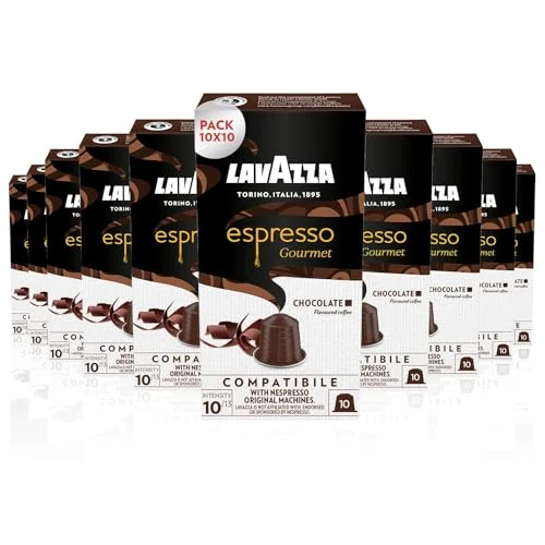 Oferta limitada: Lavazza, Espresso Gourmet Chocolate, 100 Cápsulas de Aluminio Compatibles con Máquinas Nespresso* Original, con Aroma Natural de Chocolate, Arábica y Robusta, Intensidad 10/13, Tostado Medio de 43.99 € a 43.99 € (ahorro 0.00%)