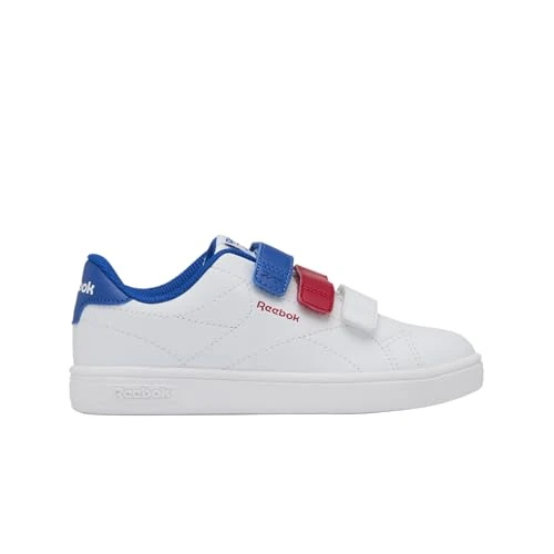 Reebok Court Clean Hook & Loop Straps, Scarpe da Ginnastica, White/VECTORRED/VECTORBLUE, 27.5 EU