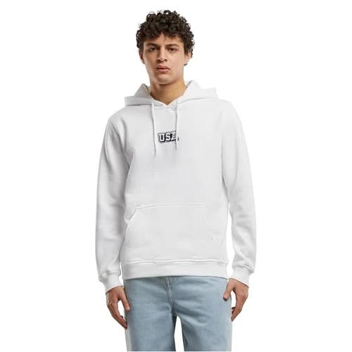 Mister Tee Mt3698-usa College Wording Patch Hoody Felpa con Cappuccio, Bianco, XS Uomo
