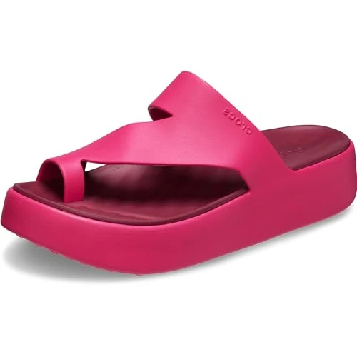 Crocs Mujer Getaway Platform Toe Loop Sandalia, Dragon Fruit, 34/35 EU