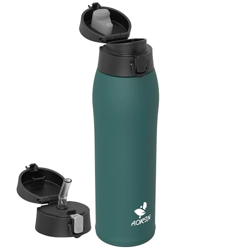 Offerta a tempo: AORIN Borraccia Termica, Borraccia in Acciaio Inox 18/8, 950ml Borraccia Bambini, Bottiglia Termica Senza BPA e Perdite, Thermos per Sport, Outdoor e Pendolarismo con 2 Coperchi - 26% da 20.95 € a 15.40 €
