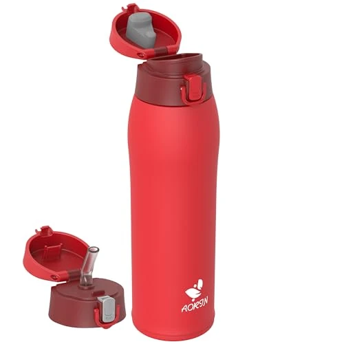 Offerta a tempo: AORIN Borraccia Termica, Borraccia in Acciaio Inox 18/8, 950ml Borraccia Bambini, Bottiglia Termica Senza BPA e Perdite, Thermos per Sport, Outdoor e Pendolarismo con 2 Coperchi - 19% da 20.95 € a 17.06 €