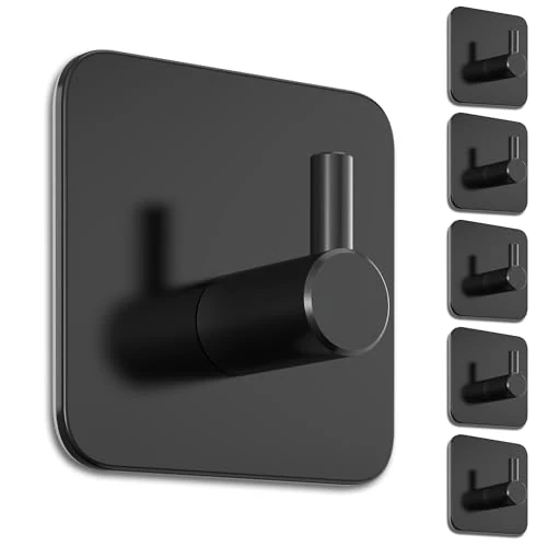 Offerta a tempo: 4smile Portasciugamani senza fori, 6 pezzi, colore nero - 0.00% da 6.99 € a 6.99 €