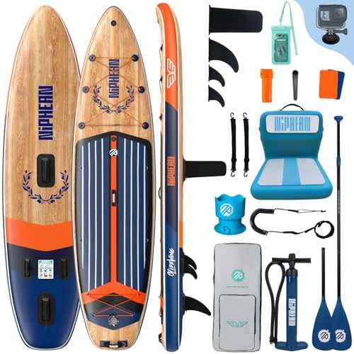 Offre limitée : Niphean Extra Large Paddle Gonflable, Sup à 2+1 Personnes/Famille, Planches de Stand Up Paddle Gonflables avec (Idéal Débutant) StabilTrac Aileron, Housse Étanche, Paddle Gonflable Adulte, Cadeaux de 351.49 € à 332.49 € (5% de remise)
