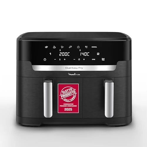 Limited offer: Moulinex Double Air Fryer XXL 11L, 8 people and more, Large basket up to 3 kg, 7 preset programs, Dual Easy Fry XXL, EZ9428F0 from 169.99 EUR to 159.99 EUR (save 6%)