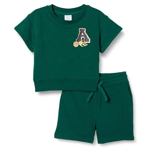 Oferta limitada: Amazon Essentials Conjunto de sudadera y pantalones cortos de corte holgado Niño, Pack de 2, Verde Oscuro Alphabet, 8 años de 25.90 € a 25.90 € (ahorro 0.00%)