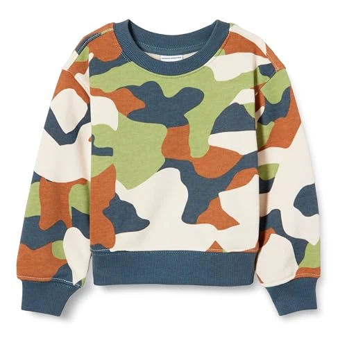 Zeitlich begrenztes Angebot: Amazon Essentials Jungen Sweatjacke mit Rundhalsausschnitt, Regular Fit, Dunkles Marineblau Tarnmuster, 8 Jahre von 10.95 € auf 10.95 € (0.00% Rabatt)