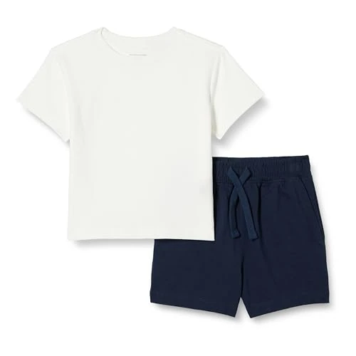 Offerta a tempo: Amazon Essentials Set maglietta e pantaloncini da ragazzo, blu navy/bianco, L - 0.00% da 12.00 € a 12.00 €
