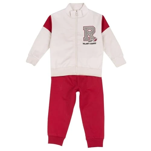 Chicco Boy's Tracksuit Set, Non-Fleece Lined Two-Piece Suit, Red, 4 Years