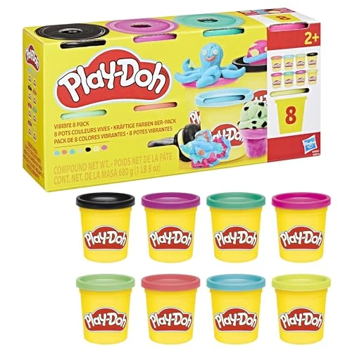 Offre limitée : Play-Doh 8 Couleurs Vives, Pots de pâte à Modeler de 85 g de 8.99 € à 5.75 € (36% de remise)