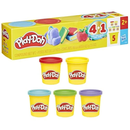 Offre limitée : Play-Doh, Pack de 5 Pots Retour à l'école, Pots de 85 g de pâte à Modeler, Jouets préscolaires pour Enfants, récompenses, Loisirs créatifs, dès 2 Ans de 4.99 € à 4.99 € (0.00% de remise)