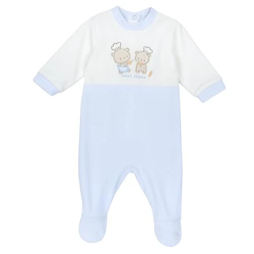 Chicco Romper voor baby en peuters, uniseks kinderen, Lichtblauw, 3 Maanden